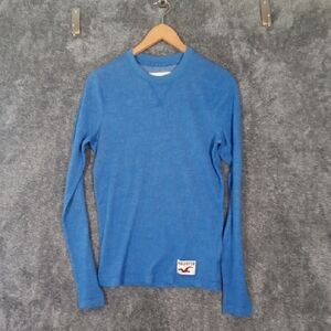 Hollister Thermal Long Sleeve Y2k Inspired Top Blue Slim Fit Womens Medium